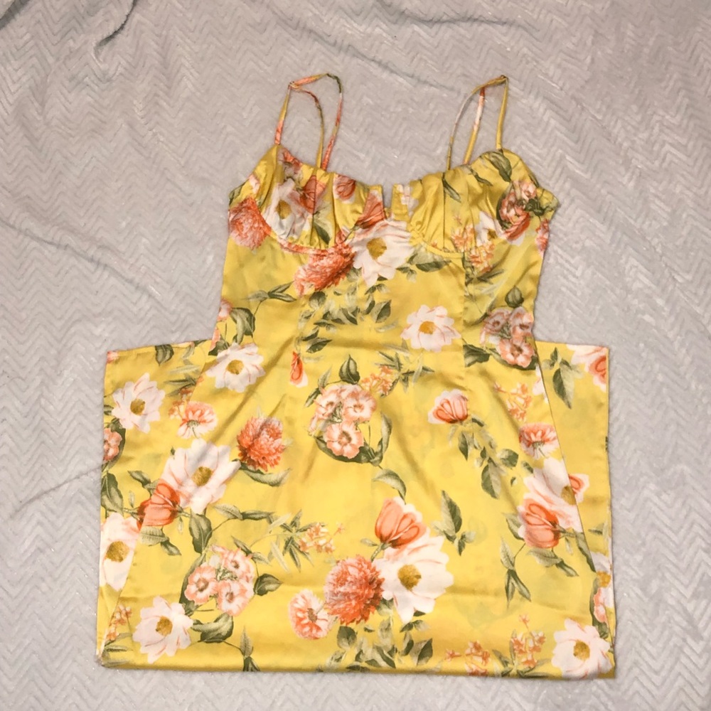 satin floral maxi dress
